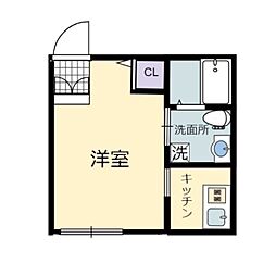 ロイヤルメゾン幕張本郷 1階1Kの間取り