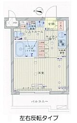 ルーブル武蔵新城弐番館 1階1Kの間取り
