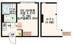 フィオーレ梅島 2階1Kの間取り