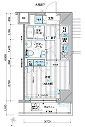 メインステージ赤羽北2 1Kの間取図画像