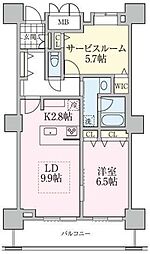 ロイヤルパークスタワー南千住 25階1SLDKの間取り