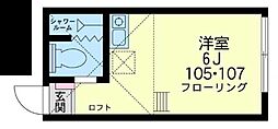 ユナイト鶴見イスタンブール ワンルームの間取図画像