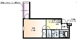 フジパレス太子橋3番館 1Kの間取図画像