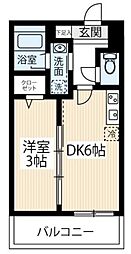 ARCOBALENO SHINITABASHI 4階1DKの間取り