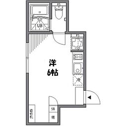 京王井の頭線 新代田駅 徒歩15分の賃貸テラスハウス 1階ワンルームの間取り