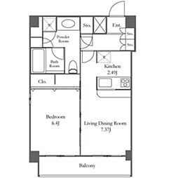 プレミアステージ笹塚 10階1LDKの間取り