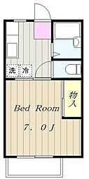グリーンハイツ枡形 1Kの間取図画像