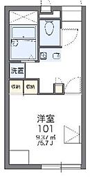 レオパレスルースト 1Kの間取図画像