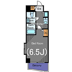 都営浅草線 泉岳寺駅 徒歩1分の賃貸マンション 8階1Kの間取り