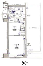 日神デュオステージ笹塚西館 1Kの間取図画像