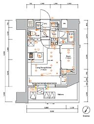 ＳＹＦＯＲＭＥ ＭＡＣＨＩＤＡ 13階1LDKの間取り