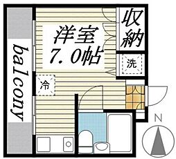 メゾン・ド・ミラベル ワンルームの間取図画像