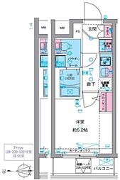 GENOVIA天王台 1階1Kの間取り