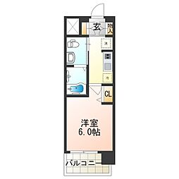 ラクラス阿倍野元町 1Kの間取図画像