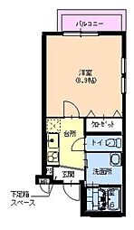 フジパレス立花ウエスト 1Kの間取図画像