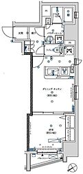 フェルクルール上野駅前 1DKの間取図画像