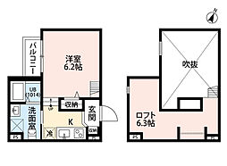 JR桜島線(ゆめ咲線) 安治川口駅 徒歩13分の賃貸アパート 1階1Kの間取り