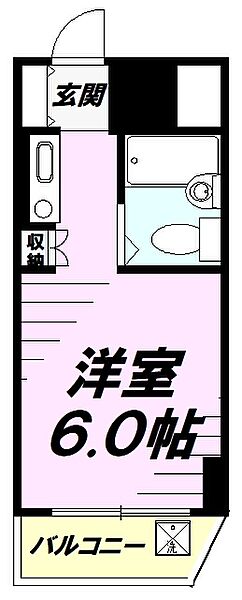 東京都八王子市明神町４丁目(賃貸マンション1R・4階・14.06㎡)の写真 その2