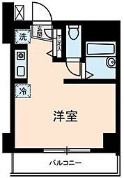 ラ・フロレスタ壱番館 8階ワンルームの間取り
