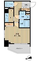 HF早稲田レジデンス 1Kの間取図画像