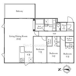 Embassy Suite 3LDKの間取図画像