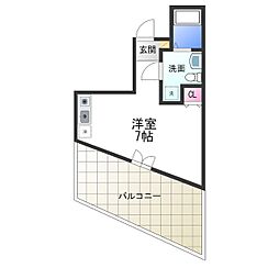 フェリーチェ百舌鳥 5階ワンルームの間取り