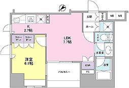 コンフォリア池袋DEUX 7階1LDKの間取り
