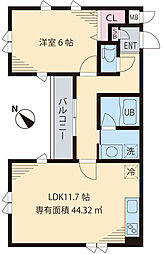 ＣｏＣｏ　Ｔｅｒｒａｃｅ 2階1LDKの間取り
