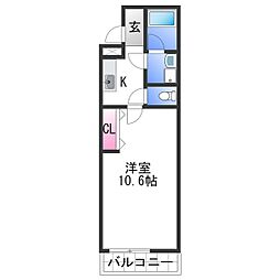 南海和歌山港線 和歌山港駅 徒歩34分の賃貸アパート 2階1Kの間取り