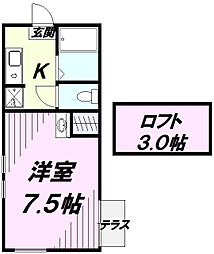 エクセレンス立川 1Kの間取図画像