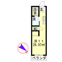 CASAALEGRIA ワンルームの間取図画像