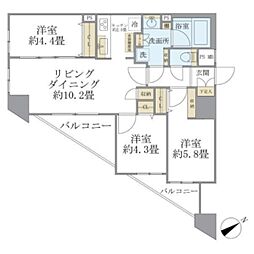 ロアール茅場町 3LDKの間取図画像