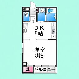 Primoなかもず 1DKの間取図画像