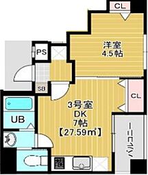 ブルーム南千住 1DKの間取図画像