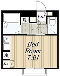 Casa矢部 1Kの間取図画像