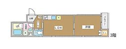 ロイヤルレジデンス 2階1LDKの間取り