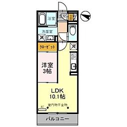 スリール ドゥ 3階1LDKの間取り