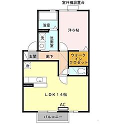 阪急宝塚本線 豊中駅 徒歩18分の賃貸アパート 2階1LDKの間取り