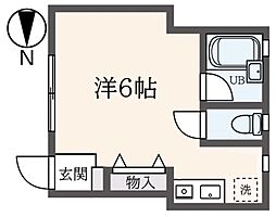 カーサフローラＡ 1階ワンルームの間取り