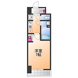 南海線 石津川駅 徒歩4分の賃貸マンション 10階1Kの間取り