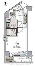 リヴシティ文京本郷 1Kの間取図画像