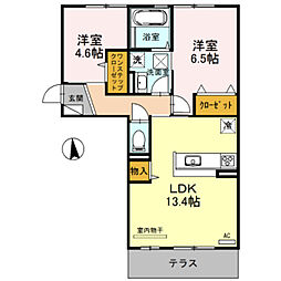 ビスターレ 2LDKの間取図画像
