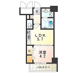 サンセール吹田 1DKの間取図画像