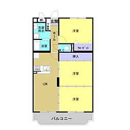 ドルチェカーサ 3階3LDKの間取り