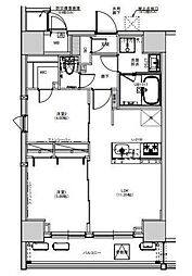 S-RESIDENCE綾瀬rivie 5階2LDKの間取り