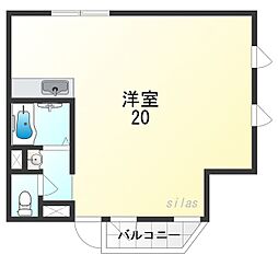 リーブル春日出 ワンルームの間取図画像
