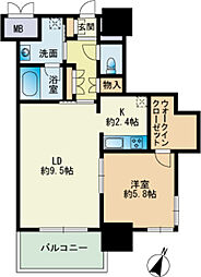 RJRプレシア博多楽水園 1LDKの間取図画像