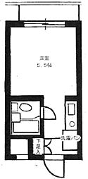 ルーブル池上 2階ワンルームの間取り