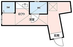 東京メトロ千代田線 北千住駅 徒歩7分の賃貸アパート 1階ワンルームの間取り