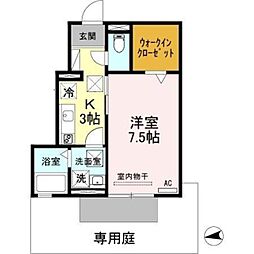 JR阪和線 和歌山駅 徒歩6分の賃貸アパート 1階1Kの間取り